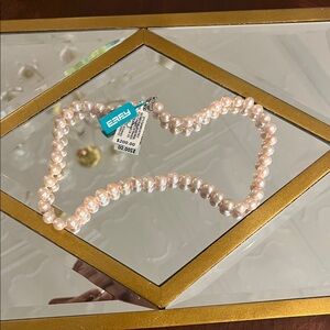 NWT Effy Elegant Pink Pearl Necklace with Silver Clasp